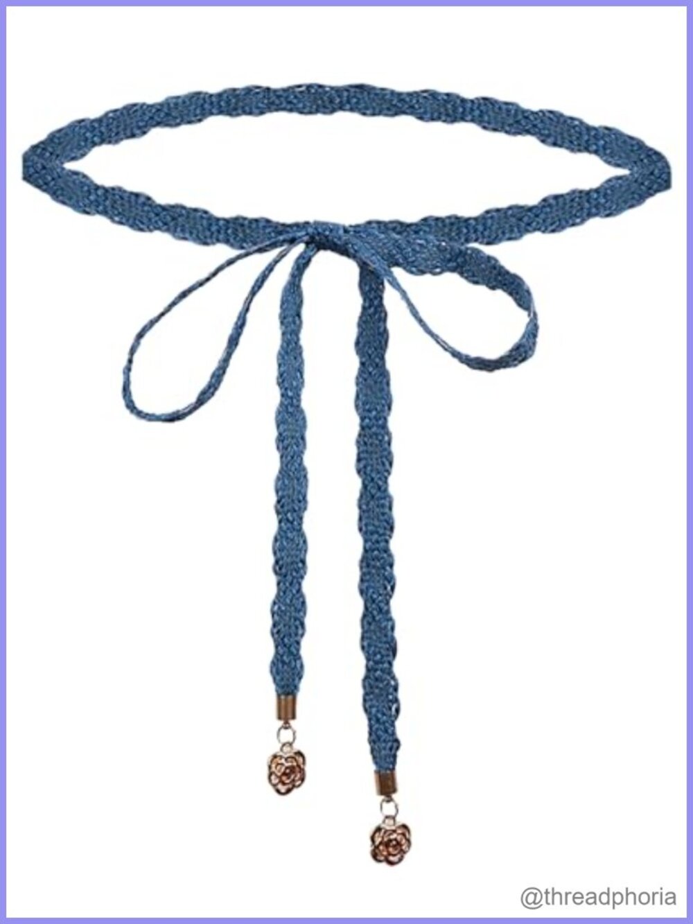 Woven Braided Waist Belt Polyester Tassel Rope Belt for Women